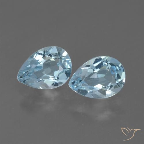 1.68 ct Sky Blue Topaz, 6.9 x 5.1 mm Pear Cut From Brazil, Photo A