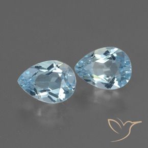 1.68 ctw Blue Topaz Stones, Natural Topaz in Pear Facet Shape for Sale