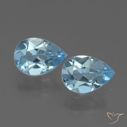 1.60ctw Natural Sky Blue Topaz, Pear Shape, VVS-VS