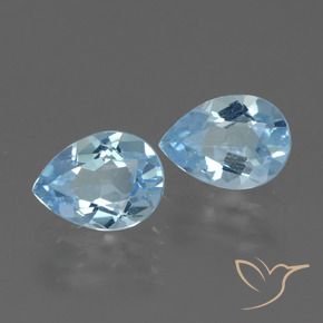 1.75 ctw Blue Topaz Stones, Natural Topaz in Pear Facet Shape for Sale