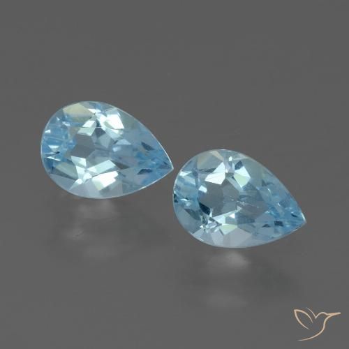 1.60ctw Natural Sky Blue Topaz, Pear Shape, VVS-VS