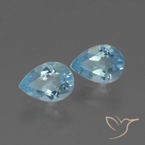 1.60 ctw Blue Topaz Stones, Natural Topaz in Pear Facet Shape for Sale