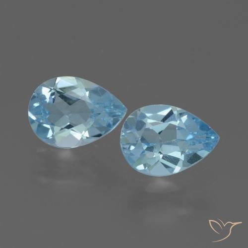 1.65ctw Natural Sky Blue Topaz, Pear Shape, VVS-VS