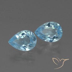 1.72 ctw Blue Topaz Stones, Natural Topaz in Pear Facet Shape for Sale
