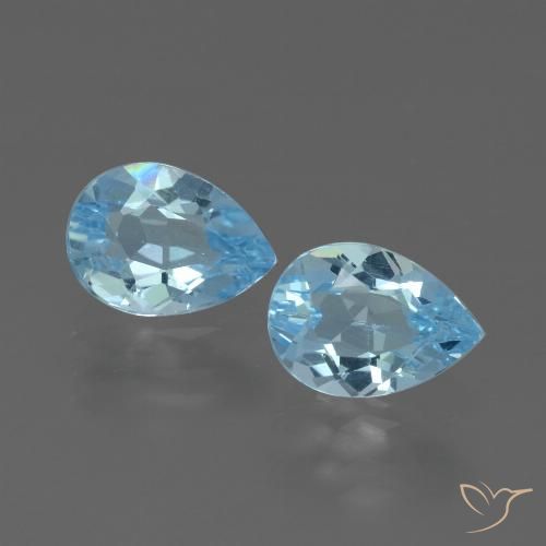 1.65ctw Natural Swiss Blue Topaz, Pear Shape, VVS-VS