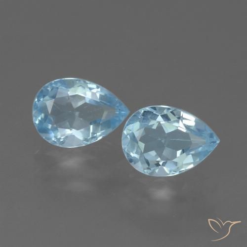 1.72ctw Natural Sky Blue Topaz, Pear Shape, VVS-VS