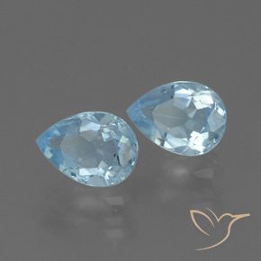 1.72 ctw Blue Topaz Stones, Natural Topaz in Pear Facet Shape for Sale