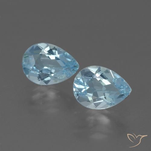 1.66 ct Loose Sky Blue Topaz, 7 x 5.1 mm Pear Cut From Brazil, Photo A