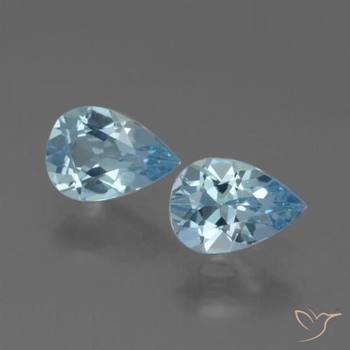 1.52 ct Sky Blue Topaz, 7.1 x 5 mm Pear Cut From Brazil, Photo A