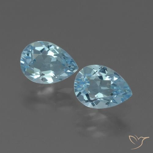1.75 ct Sky Blue Topaz, 7.1 x 5.1 mm Pear Cut From Brazil, Photo A