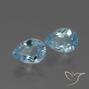 1.75 ctw Blue Topaz Stones, Natural Topaz in Pear Facet Shape for Sale