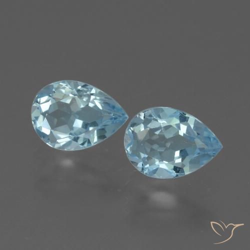 1.7 ct Sky Blue Topaz, 7 x 5.1 mm Pear Cut From Brazil, Photo A