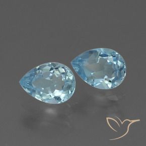 1.70 ctw Blue Topaz Stones, Natural Topaz in Pear Facet Shape for Sale