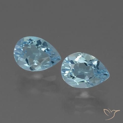 1.8 ct Loose Sky Blue Topaz, 7.1 x 5.2 mm Pear Cut From Brazil, Photo A