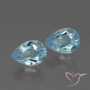 1.80 ctw Blue Topaz Stones, Natural Topaz in Pear Facet Shape for Sale