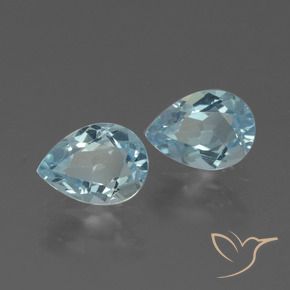 1.74 ctw Blue Topaz Stones, Natural Topaz in Pear Facet Shape for Sale