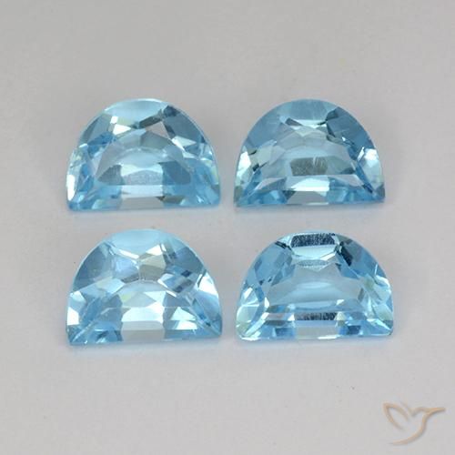 3.80ctw Natural Sky Blue Topaz, Fancy, VS