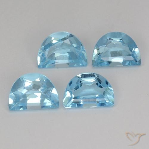 3.80 ctw Blue Topaz Stones, Natural Topaz in Fancy Facet Shape for Sale