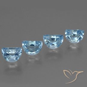 4.46 ctw Blue Topaz Stones, Natural Topaz in Fancy Facet Shape for Sale