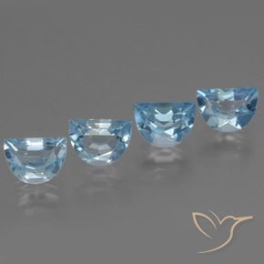 4.30 ctw Blue Topaz Stones, Natural Topaz in Fancy Facet Shape for Sale