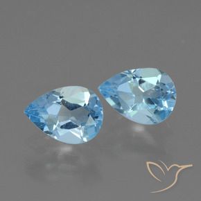 1.72 ctw Blue Topaz Stones, Natural Topaz in Pear Facet Shape for Sale