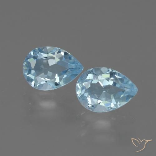 1.76 ct Loose Sky Blue Topaz, 7.1 x 5.2 mm Pear Cut From Brazil, Photo A