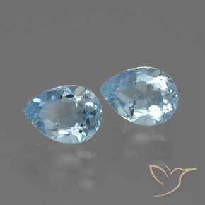 1.76 ctw Blue Topaz Stones, Natural Topaz in Pear Facet Shape for Sale