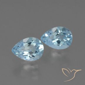 1.63 ctw Blue Topaz Stones, Natural Topaz in Pear Facet Shape for Sale