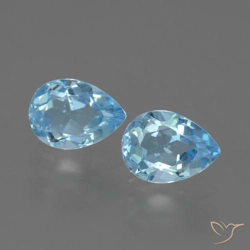 1.79 ct Loose Sky Blue Topaz, 7.1 x 5.2 mm Pear Cut From Brazil, Photo A