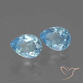 1.79 ctw Blue Topaz Stones, Natural Topaz in Pear Facet Shape for Sale