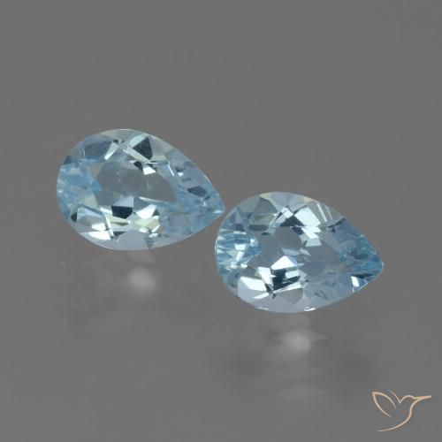 1.53 ct Loose Sky Blue Topaz, 6.8 x 4.8 mm Pear Cut From Brazil, Photo A