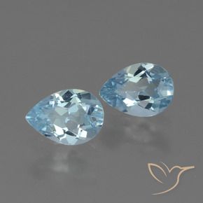1.53 ctw Blue Topaz Stones, Natural Topaz in Pear Facet Shape for Sale