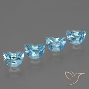 4.39 ctw Blue Topaz Stones, Natural Topaz in Fancy Facet Shape for Sale