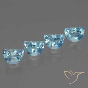4.01 ctw Blue Topaz Stones, Natural Topaz in Fancy Facet Shape for Sale