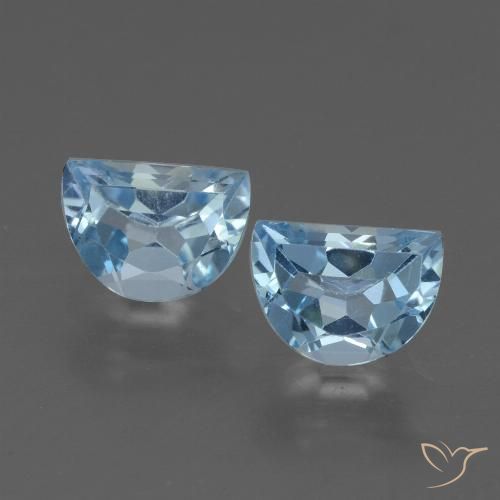2.01 ct Loose Sky Blue Topaz, 6.9 x 5 mm Odd Shaped From Brazil, Photo A