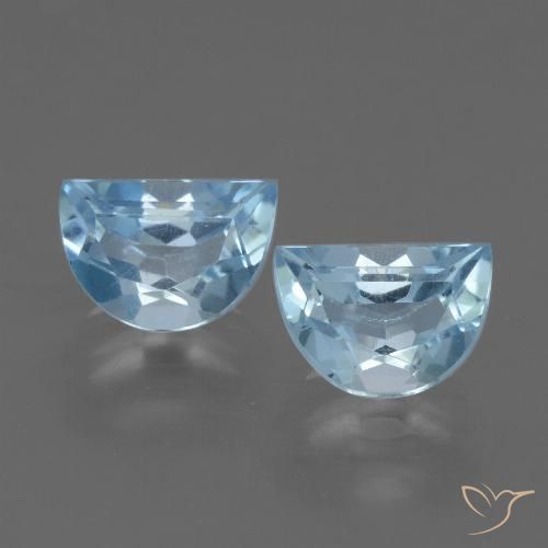 2 ct Loose Sky Blue Topaz, 7.3 x 5.1 mm Odd Shaped From Brazil, Photo A
