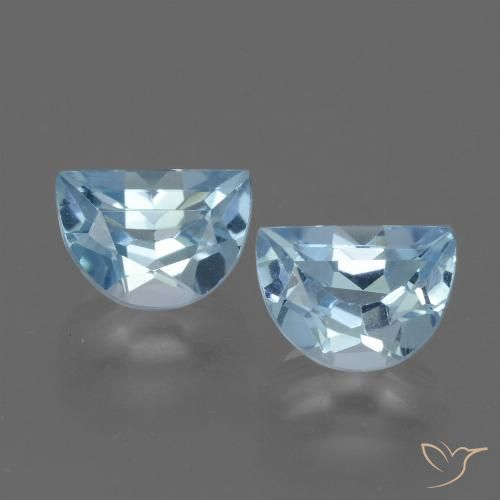 2.24 ct Loose Sky Blue Topaz, 7.2 x 5.2 mm Odd Shaped From Brazil, Photo A