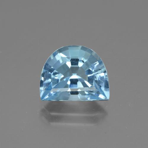 Azul maya intenso Topacio Gema - 3.8ct Media luna (ID: 434316)