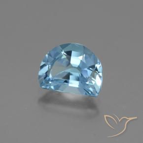 2.30 ct Blue Topaz Stone, Natural Topaz in Half Moon Faceted Shape for Sale