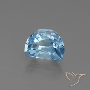 2.78 ct Blue Topaz Stone, Natural Topaz in Half Moon Faceted Shape for Sale