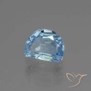 2.91 ct Blue Topaz Stone, Natural Topaz in Half Moon Faceted Shape for Sale