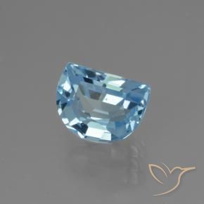 2.82 ct Blue Topaz Stone, Natural Topaz in Half Moon Faceted Shape for Sale