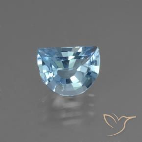 2.44 ct Blue Topaz Stone, Natural Topaz in Half Moon Faceted Shape for Sale