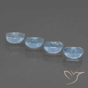 Topaz Gemstones in 7.2 x 5.2 mm Size for Sale, Topaz Stones in Sky Blue Color