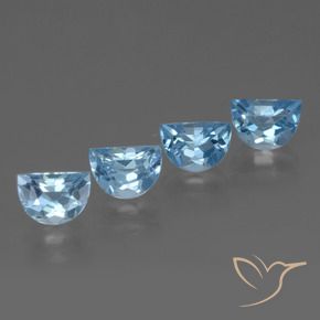 4.24 ctw Blue Topaz Stones, Natural Topaz in Fancy Facet Shape for Sale