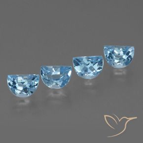 3.79 ctw Blue Topaz Stones, Natural Topaz in Fancy Facet Shape for Sale