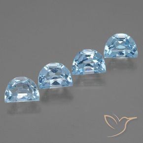 4.18 ctw Blue Topaz Stones, Natural Topaz in Fancy Facet Shape for Sale