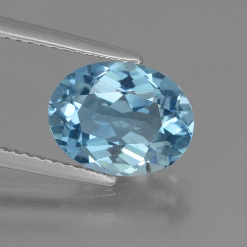 Swiss Blue Topaz Gem - 3.3ct Oval Facet (ID: 435959)