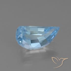 1.49 ct Blue Topaz Stone, Natural Topaz in Half Heart Facet Shape for Sale