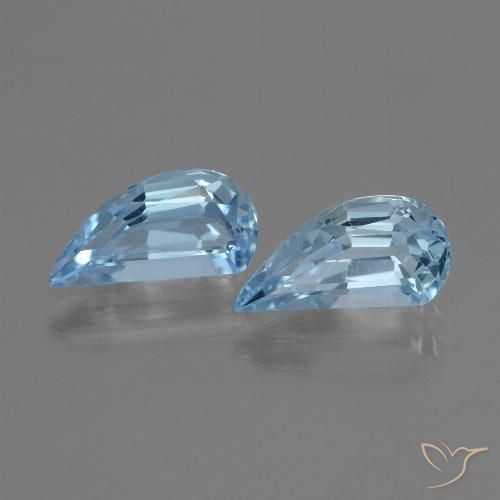 2.7 ct Loose Sky Blue Topaz, 9.9 x 5.1 mm Odd Shaped From Brazil, Photo A